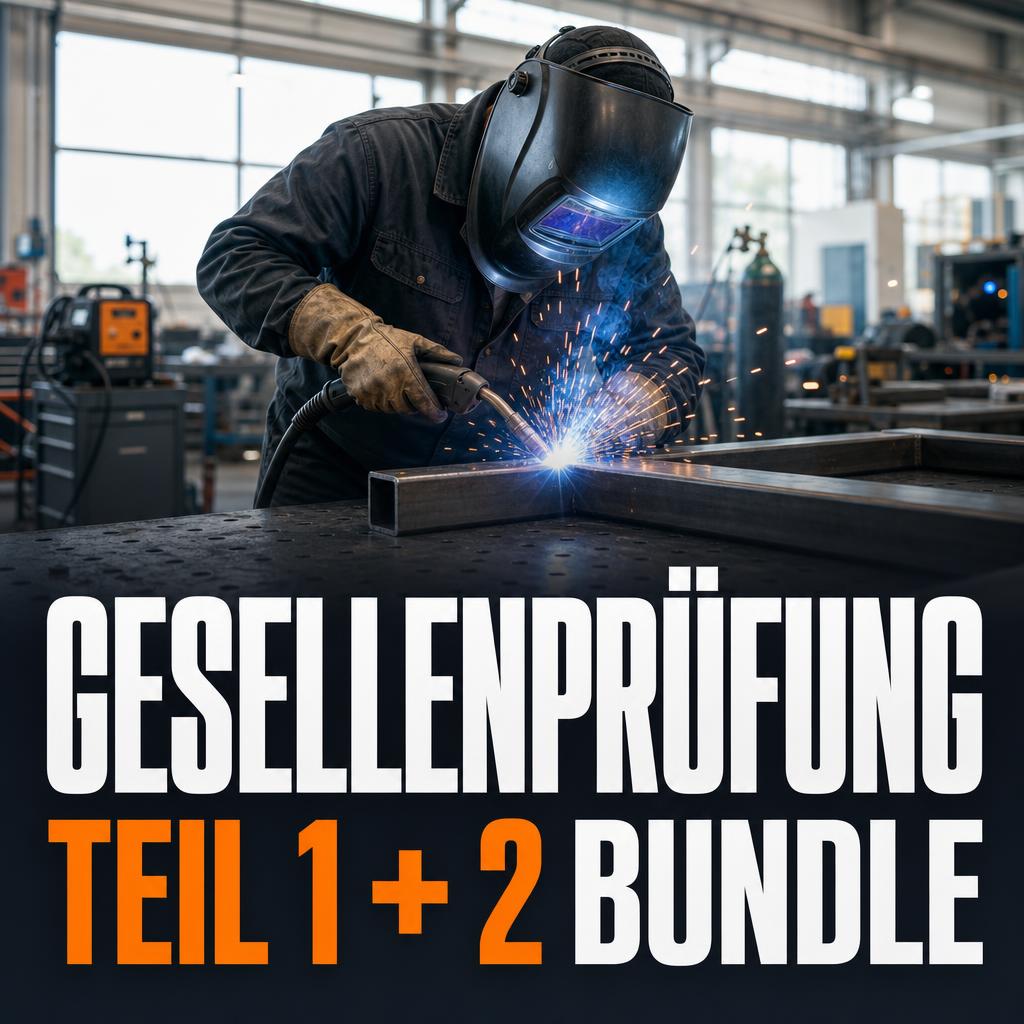 GP-Bundle Metallbauer – Gesellenprüfung Teil 1 + 2 + WiSo + Trainer-App