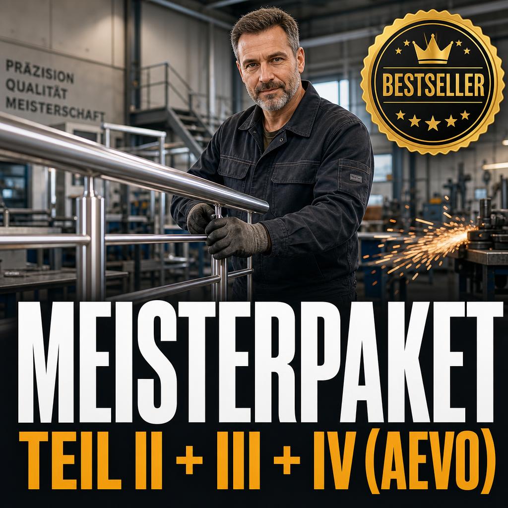 Meisterpaket Metallbauer - alle Teile, Prüfungsfragen + LernApp