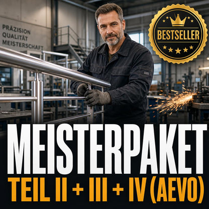 Meisterpaket Metallbauer - alle Teile, Prüfungsfragen + LernApp